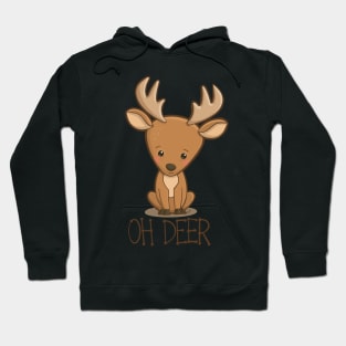 Oh Deer - cute worried little kawaii deer Hoodie